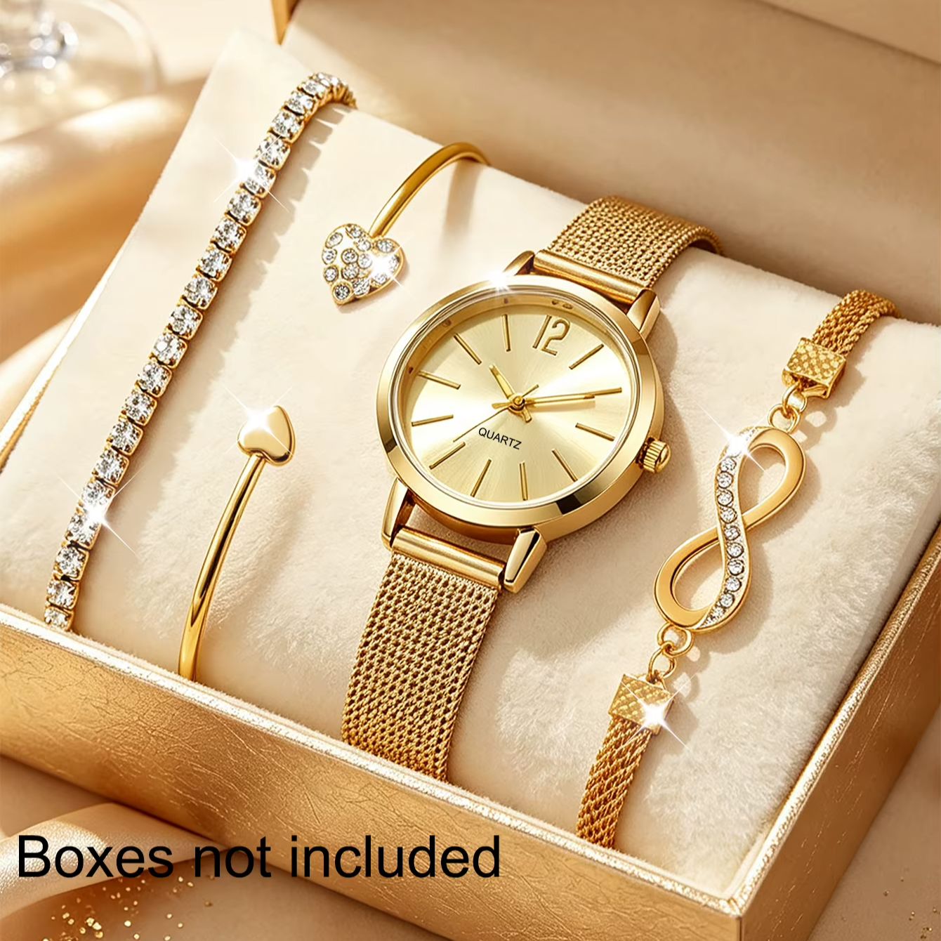 4-Piece Set of Light Luxury Mi - Luxury Watch Gift For Her ulasan dan harga