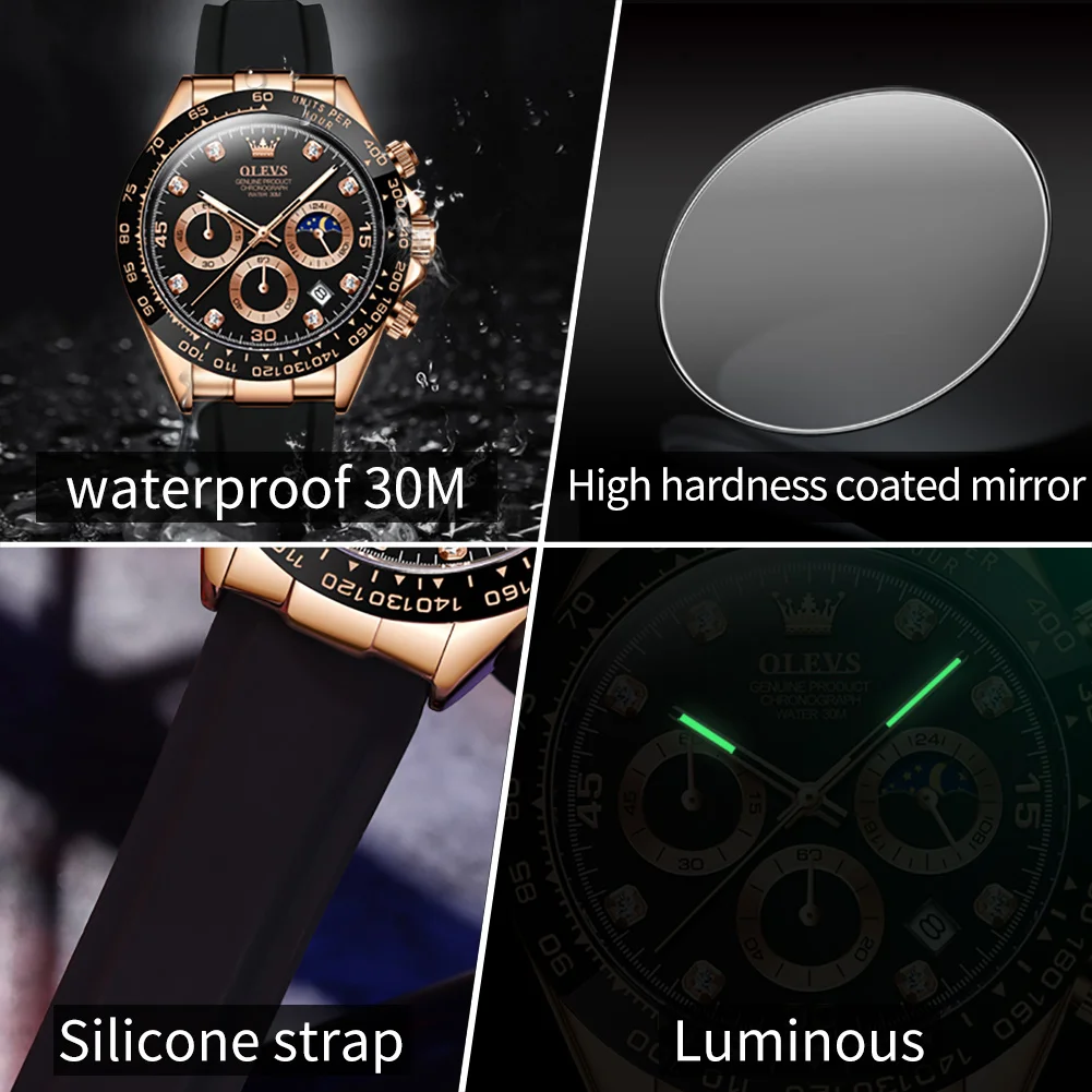 OLEVS 2875 Men's Watches Chron - Luxury Watch Maker ulasan dan harga